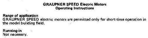 Motor instructions